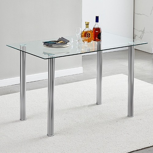 Klar hartglas chrom beine - klar,